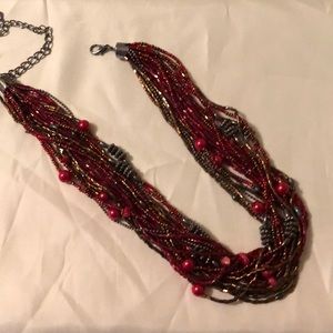 Mult-strand beaded necklace